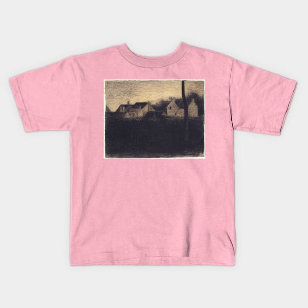 Landscape with Houses Kids T-Shirt by GeorgesSeurat